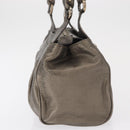 Salvatore Ferragamo Gancini Hand Bag Leather Gold Auth 157533-4