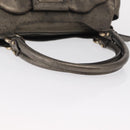 Salvatore Ferragamo Gancini Hand Bag Leather Gold Auth 157533-7