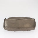 Salvatore Ferragamo Gancini Hand Bag Leather Gold Auth 157533-5