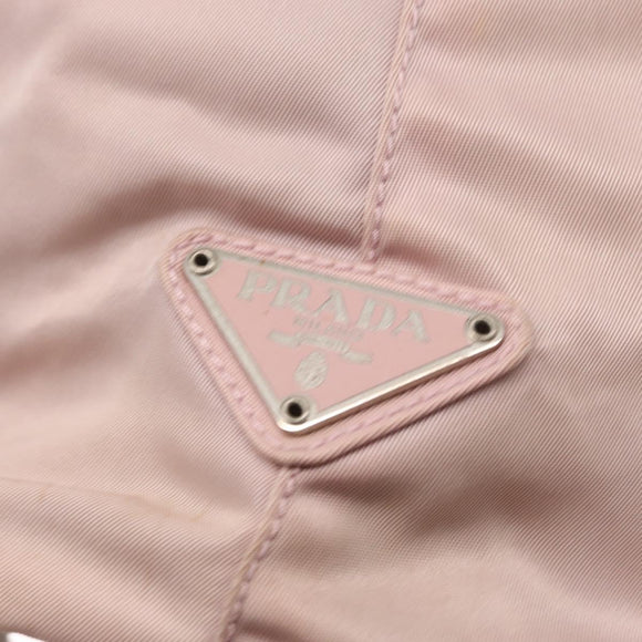 PRADA Tote Bag Nylon Pink Silver Auth 157534