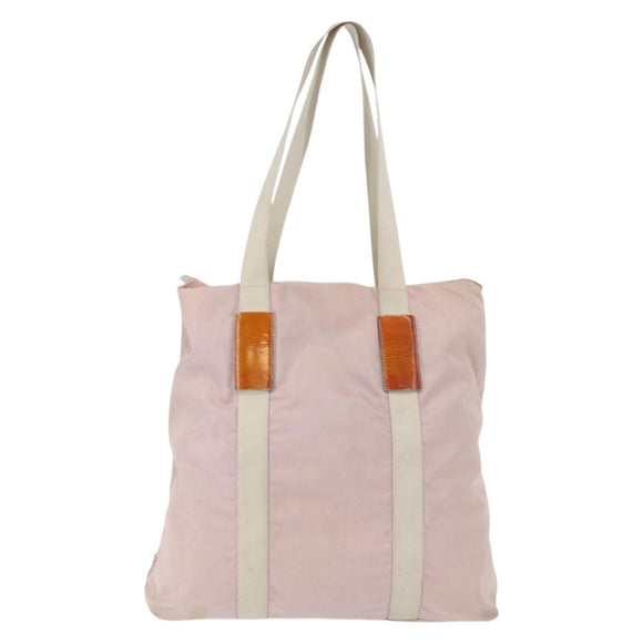 PRADA Tote Bag Nylon Pink Silver Auth 157534