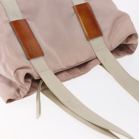 PRADA Tote Bag Nylon Pink Silver Auth 157534