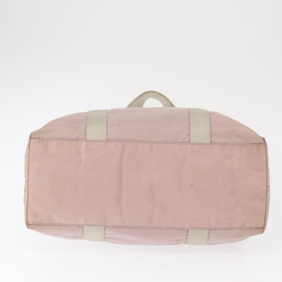 PRADA Tote Bag Nylon Pink Silver Auth 157534