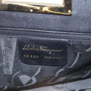 Salvatore Ferragamo Handtasche Leder 2-Wege Schwarz Gold Auth 157535V-11