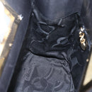 Salvatore Ferragamo Handtasche Leder 2-Wege Schwarz Gold Auth 157535V-23