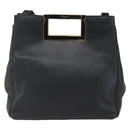 Salvatore Ferragamo Handtasche Leder 2-Wege Schwarz Gold Auth 157535V-13