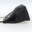 Salvatore Ferragamo Handtasche Leder 2-Wege Schwarz Gold Auth 157535V-3