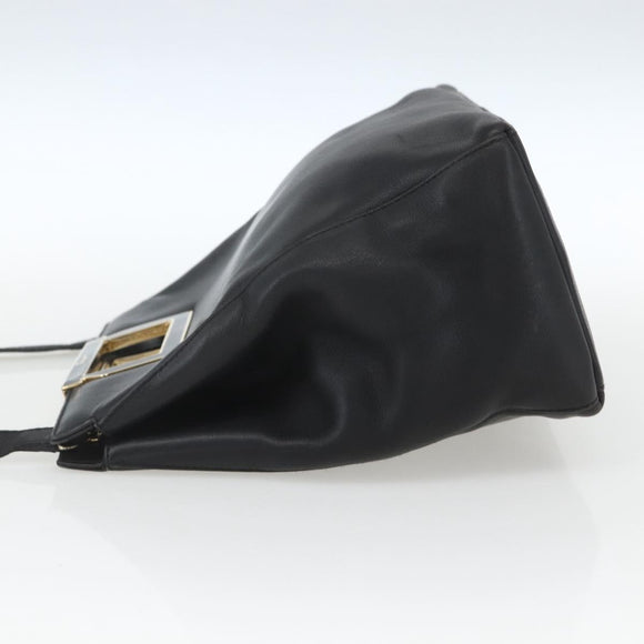 Salvatore Ferragamo Handtasche Leder 2-Wege Schwarz Gold Auth 157535V