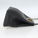 Salvatore Ferragamo Handtasche Leder 2-Wege Schwarz Gold Auth 157535V-4