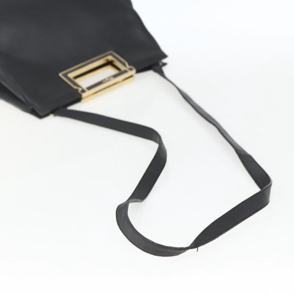 Salvatore Ferragamo Handtasche Leder 2-Wege Schwarz Gold Auth 157535V