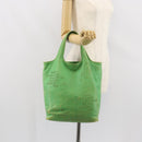 BOTTEGA VENETA INTRECCIATO Tote Bag Leather Green 131673 Auth 157536-20