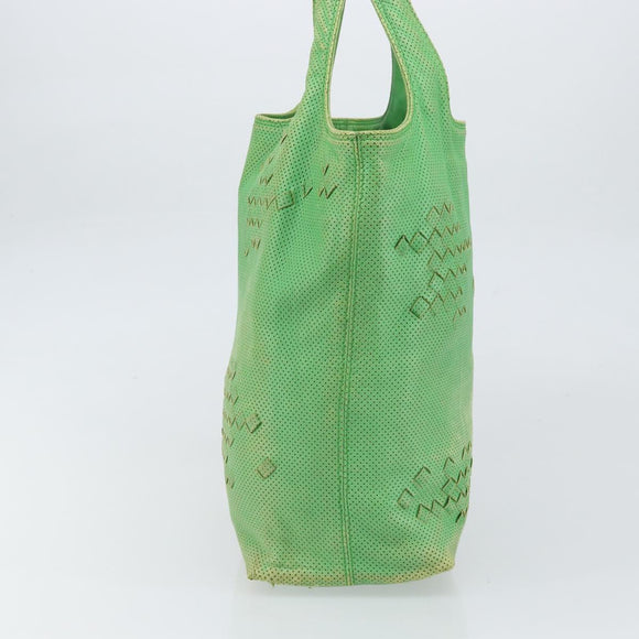 BOTTEGA VENETA INTRECCIATO Tote Bag Leather Green 131673 Auth 157536
