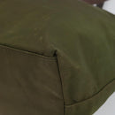 PRADA Tote Bag Nylon Green Silver Auth 157537-9