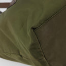 PRADA Tote Bag Nylon Green Silver Auth 157537-14