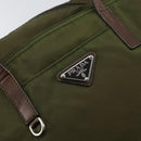 PRADA Tote Bag Nylon Green Silver Auth 157537-17