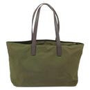 PRADA Tote Bag Nylon Green Silver Auth 157537-2