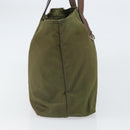 PRADA Tote Bag Nylon Green Silver Auth 157537-4