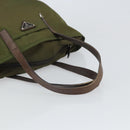 PRADA Tote Bag Nylon Green Silver Auth 157537-7