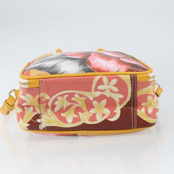 BALENCIAGA Flower Hand Bag Canvas 2way Pink Silver Auth 157542V