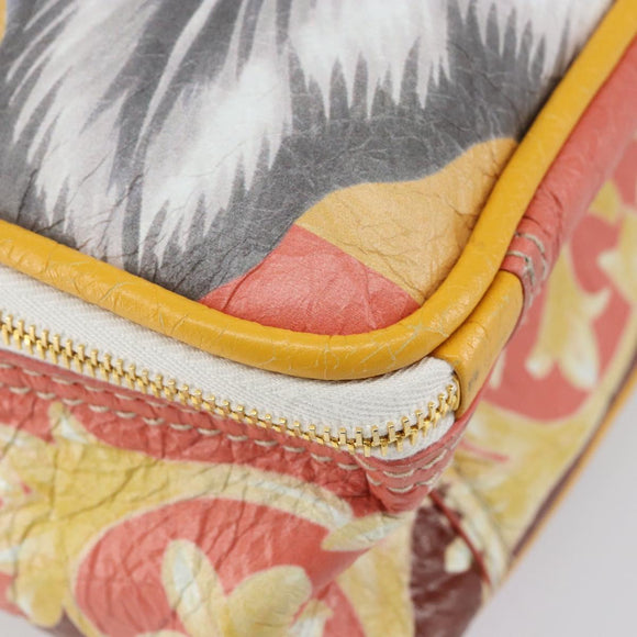 BALENCIAGA Flower Hand Bag Canvas 2way Pink Silver Auth 157542V