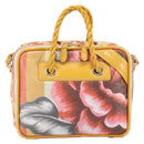 BALENCIAGA Flower Hand Bag Canvas 2way Pink Silver Auth 157542V-13