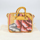 BALENCIAGA Flower Hand Bag Canvas 2way Pink Silver Auth 157542V-12