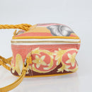 BALENCIAGA Flower Hand Bag Canvas 2way Pink Silver Auth 157542V-4