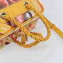 BALENCIAGA Flower Hand Bag Canvas 2way Pink Silver Auth 157542V-7