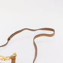 Salvatore Ferragamo Gancini Hand Bag Suede 2way Beige Gold Auth 157544-14