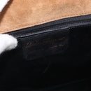 Salvatore Ferragamo Gancini Hand Bag Suede 2way Beige Gold Auth 157544-12