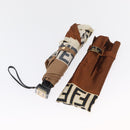 FENDI Zucca Canvas Umbrella Nylon Brown Black Auth 157545V-12