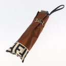 FENDI Zucca Canvas Umbrella Nylon Brown Black Auth 157545V-16