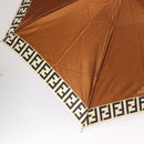 FENDI Zucca Canvas Umbrella Nylon Brown Black Auth 157545V-5