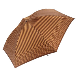 FENDI Zucchino Canvas Umbrella Nylon Brown Auth 157546V