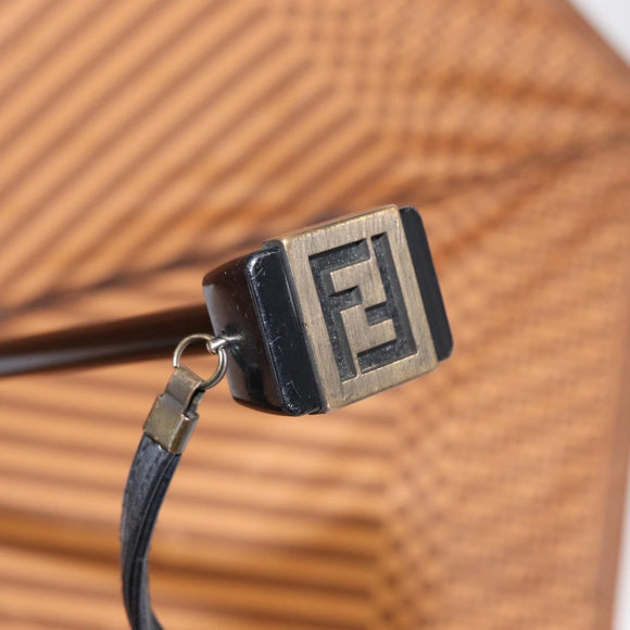 FENDI Zucchino Canvas Umbrella Nylon Brown Auth 157546V