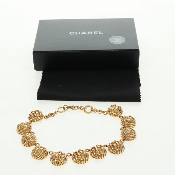 CHANEL Necklace metal Gold CC Auth 157548SAV