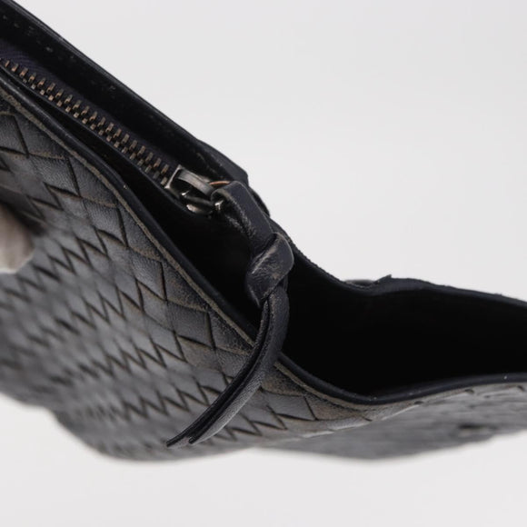 BOTTEGA VENETA INTRECCIATO Long Wallet Leather Black Auth 157551