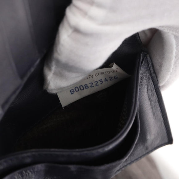 BOTTEGA VENETA INTRECCIATO Long Wallet Leather Black Auth 157551