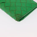BOTTEGA VENETA INTRECCIATO Long Wallet Leather Green Auth 157552-7