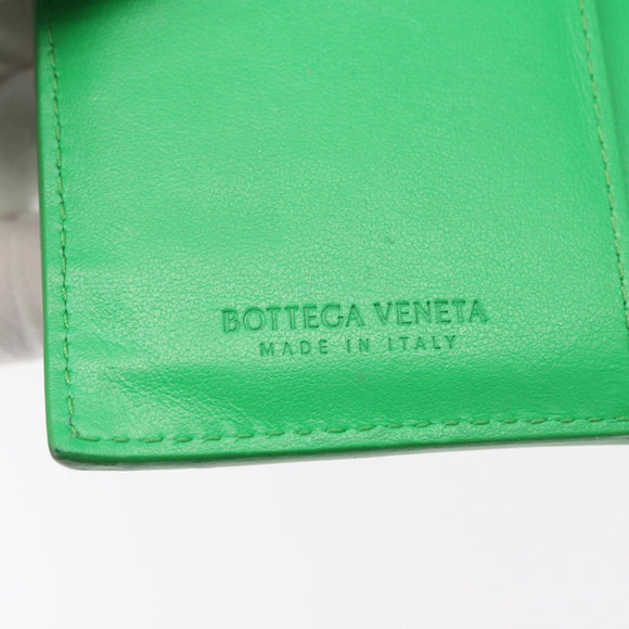 BOTTEGA VENETA INTRECCIATO Long Wallet Leather Green Auth 157552