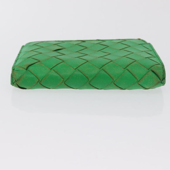 BOTTEGA VENETA INTRECCIATO Long Wallet Leather Green Auth 157552