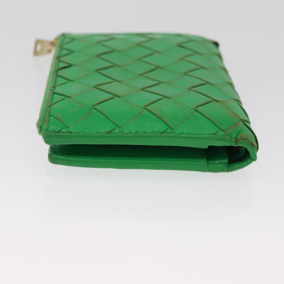 BOTTEGA VENETA INTRECCIATO Long Wallet Leather Green Auth 157552