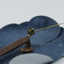 CHANEL Brooch Leather Light Blue CC Auth 157558V-10