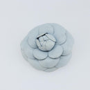 CHANEL Brooch Leather Light Blue CC Auth 157558V-2