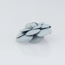 CHANEL Brooch Leather Light Blue CC Auth 157558V-4