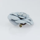 CHANEL Brooch Leather Light Blue CC Auth 157558V-5