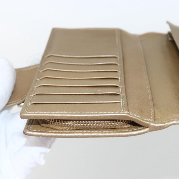 GUCCI GG Supreme Long Wallet PVC Beige Gold Auth 157560