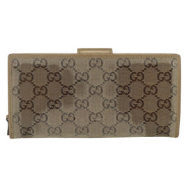 GUCCI GG Supreme Long Wallet PVC Beige Gold Auth 157560 - 0