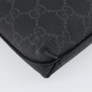 GUCCI GG Supreme Shoulder Bag PVC Black Silver Auth 157567SAV-13