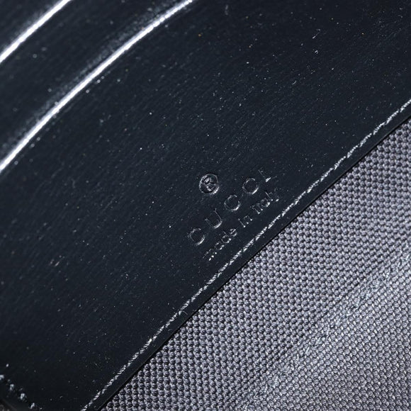 GUCCI GG Supreme Shoulder Bag PVC Black Silver Auth 157567SAV